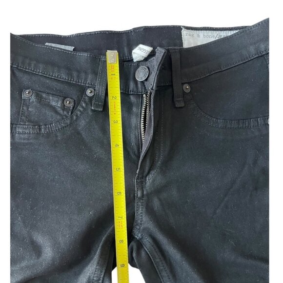 Rag & bone the legging in coated black Shimmer Stretch Jegging Women’s Size 24 - Picture 10 of 12